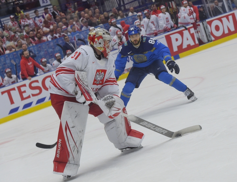 Photo hockey Championnats du monde -  : Kazakhstan (KAZ) vs Pologne (POL) - Les Polonais relgus