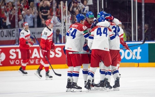 Photo hockey Championnats du monde -  : Rpublique Tchque (CZE) vs Danemark (DEN) - Moult buts entre les lions