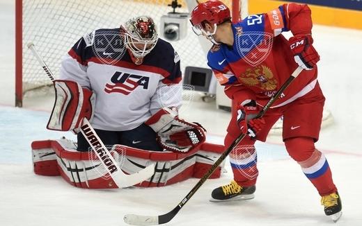 Photo hockey Championnats du monde -  : Russie (RUS) vs Etats Unis d\