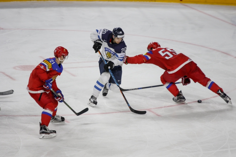 Photo hockey Championnats du monde -  : Russie (RUS) vs Finlande (FIN) - La Russie en bronze.