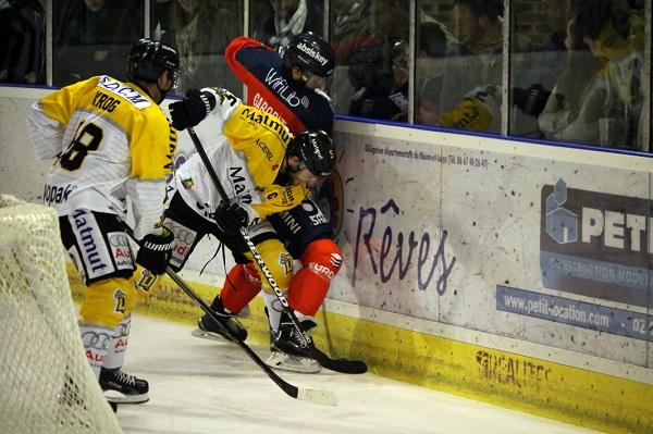 Photo hockey Coupe de la Ligue ARCHIVES - Coupe de la Ligue : 1/4 de finale, aller : Angers  vs Rouen - Ca sent le roussi 