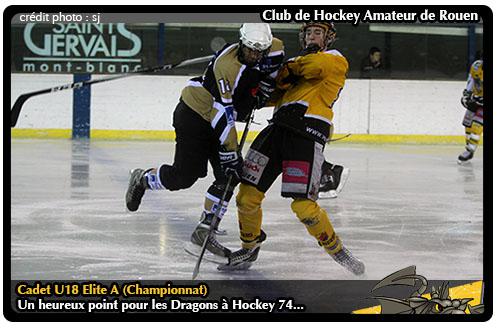 Photo hockey Hockey Mineur - Hockey Mineur : Rouen (Les Dragons) - U18 Rouennais, de peu.