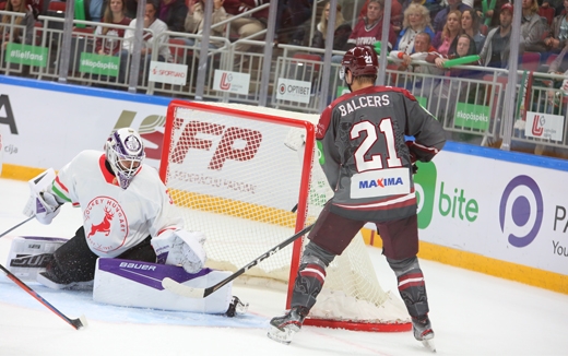 Photo hockey Jeux olympiques -  : Lettonie (LAT) vs Hongrie (HUN) - TQO: La leon lettone!