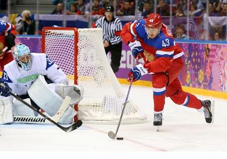 Photo hockey Jeux olympiques - Jeux olympiques - JO : Russie vs Slovnie - Victoire rouge