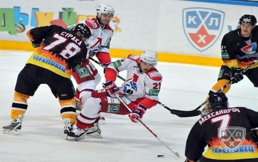 Photo hockey KHL - Kontinental Hockey League - KHL - Kontinental Hockey League - KHL : Cherepovets joue au yo-yo