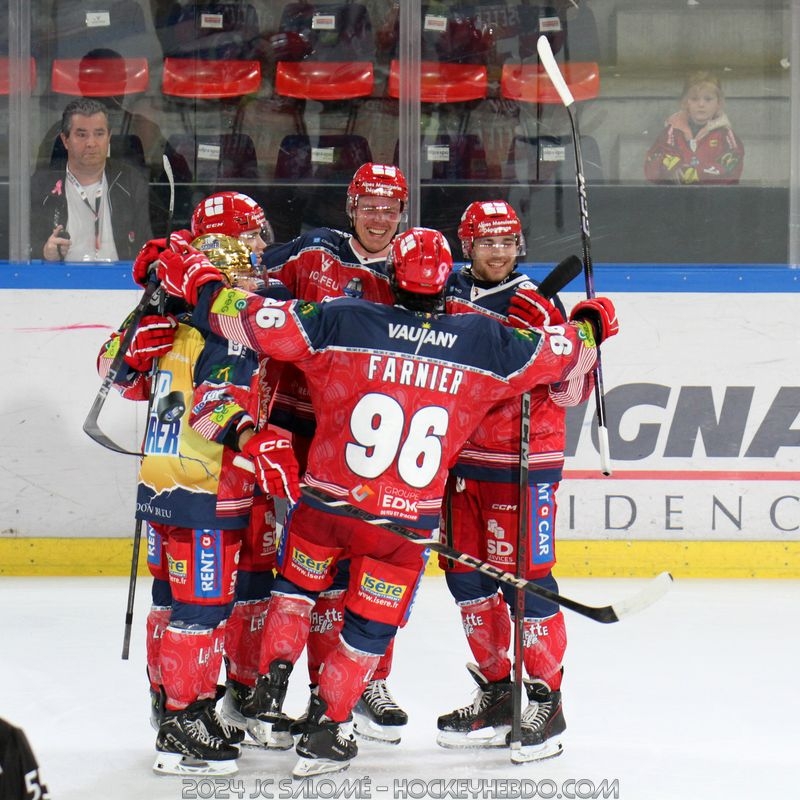 Photo hockey Ligue Magnus - Ligue Magnus : 25me journe : Grenoble  vs Nice - Grenoble enchane face  Nice