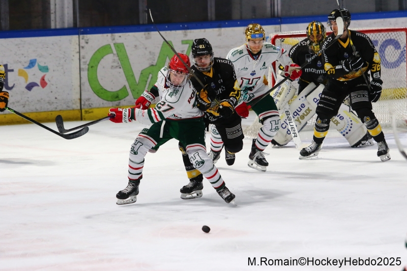 Photo hockey Ligue Magnus - Ligue Magnus : 35me journe : Rouen vs Anglet - Rouen droule face  Anglet.