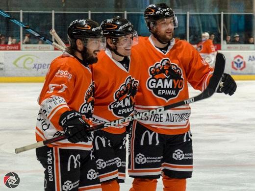 Photo hockey Ligue Magnus - Ligue Magnus, quarts de finale, match 2 : Epinal  vs Amiens  - Epinal fait le break avec la manire