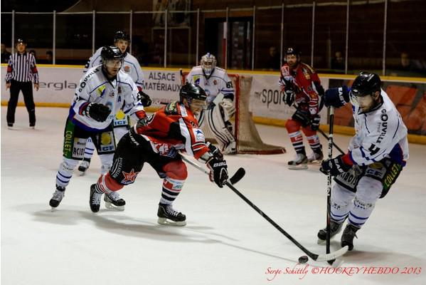 Photo hockey Ligue Magnus - LM Playdown, match 1 : Mulhouse vs Caen  - Premier round, avantage pour les Drakkars