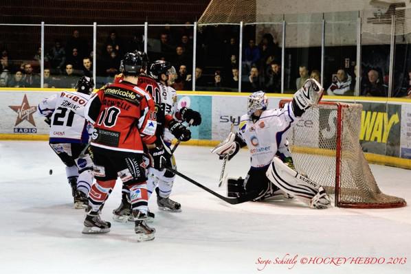 Photo hockey Ligue Magnus - LM Playdown, match 1 : Mulhouse vs Caen  - Premier round, avantage pour les Drakkars