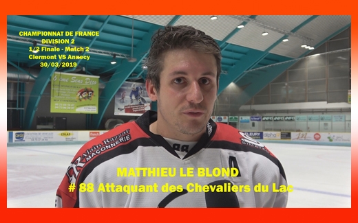 Photo hockey Interview de Matthieu Le Blond - Division 2 : Annecy (Les Chevaliers du Lac)