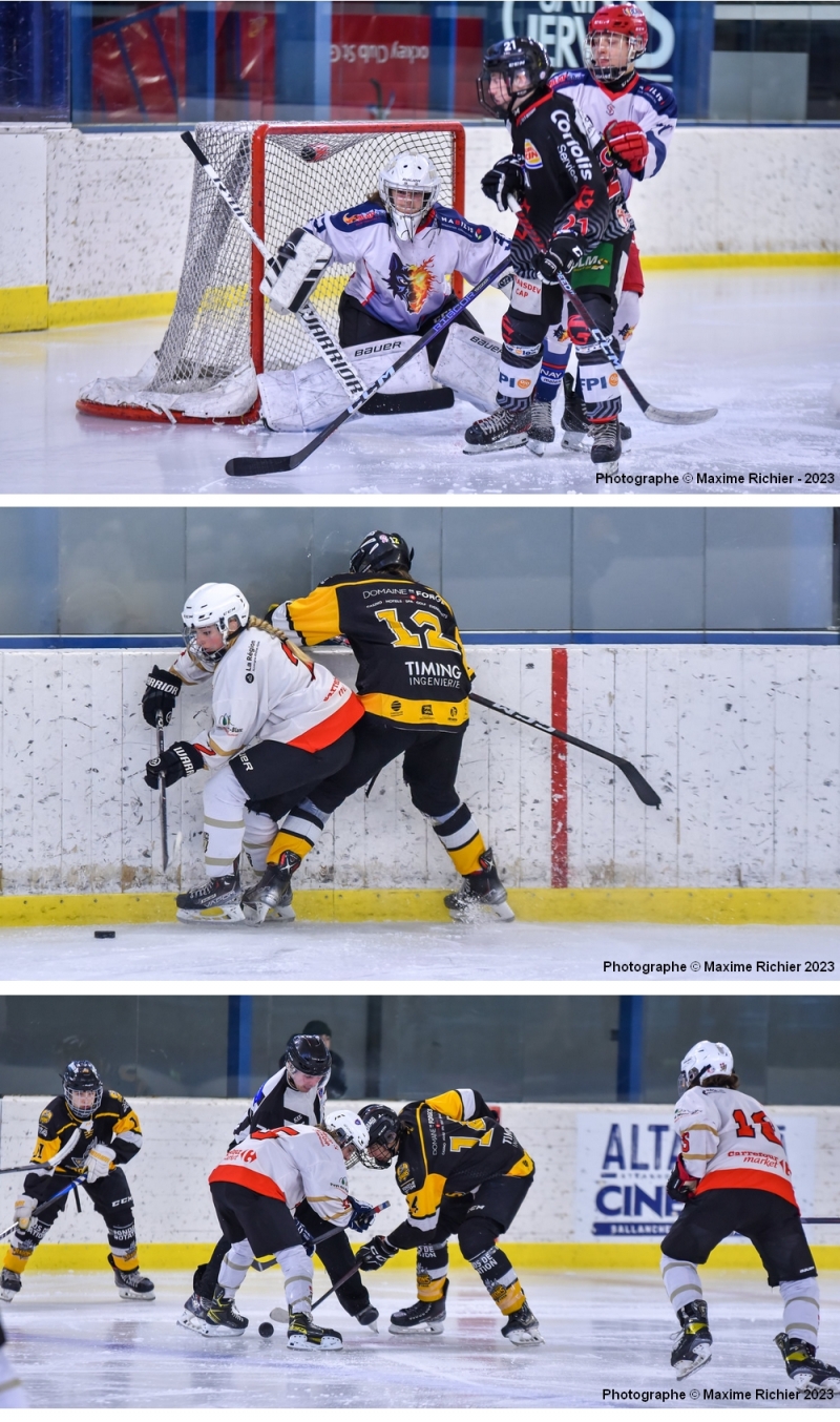 Photo hockey Finale U15 - Trois filles titres - Hockey Mineur