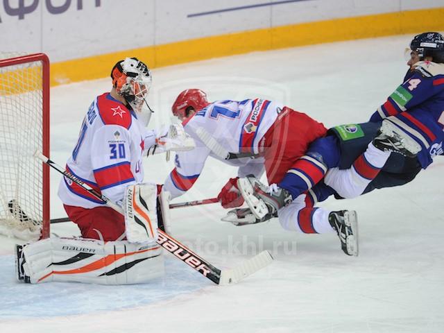 Photo hockey KHL : Le combat de l