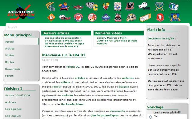 Photo hockey La D2 a son site - Division 2