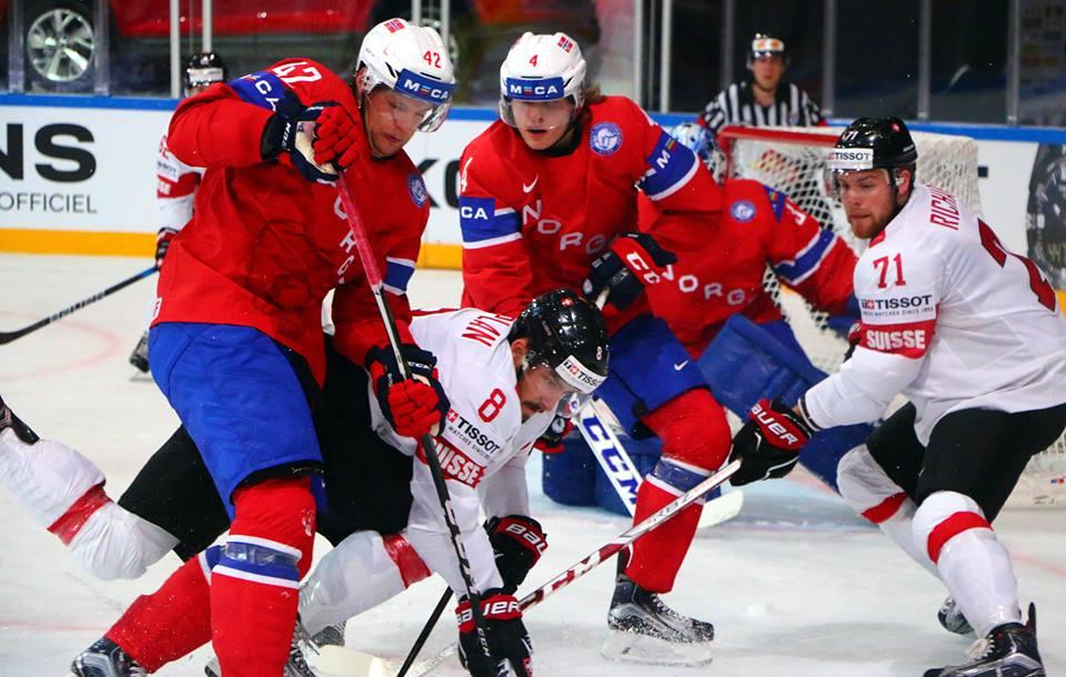 Photo hockey match Norway - Switzerland