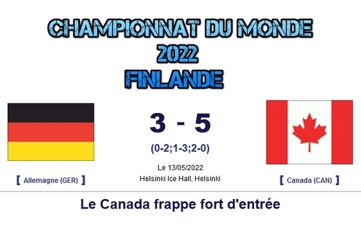 Photo hockey Championnats du monde -  : Allemagne (GER) vs Canada (CAN) - Le Canada frappe fort d