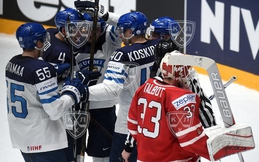 Photo hockey Championnats du monde -  : Canada (CAN) vs Finlande (FIN) - Démonstration finlandaise