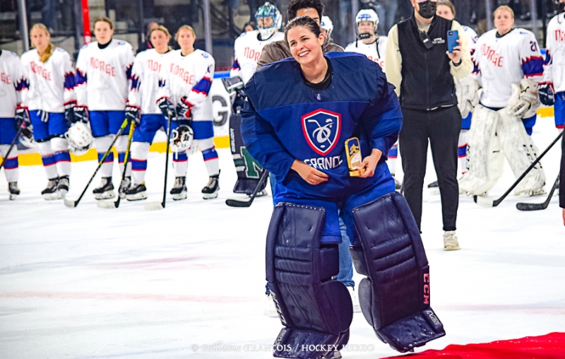 Photo hockey Championnats du monde -  : France (FRA) vs Norvège (NOR) - Les Bleues championnes du monde