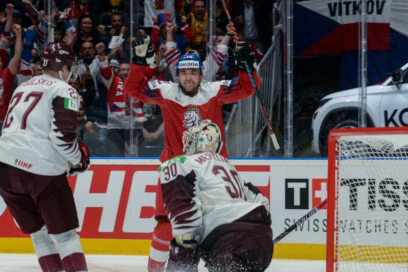 Photo hockey Championnats du monde -  : République Tchèque (CZE) vs Lettonie (LAT) - La Tchéquie est en sécurité