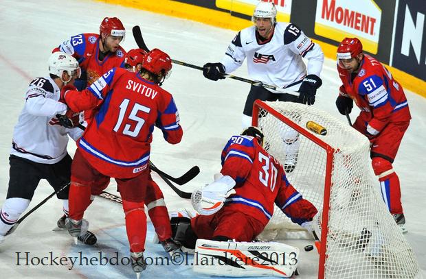 Photo hockey Championnats du monde -  : Russie (RUS) vs Etats Unis d\