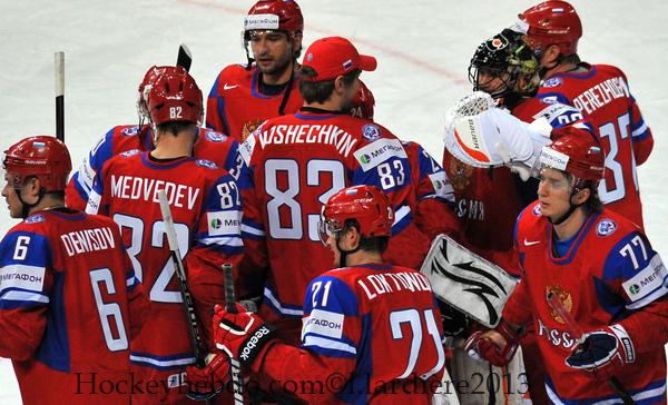 Photo hockey Championnats du monde -  : Russie (RUS) vs Lettonie (LAT) - Mondial 13 : La démonstration russe