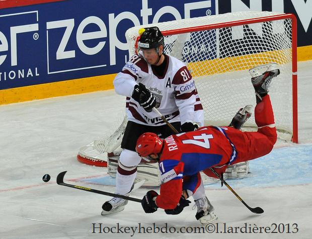 Photo hockey Championnats du monde -  : Russie (RUS) vs Lettonie (LAT) - Mondial 13 : La démonstration russe