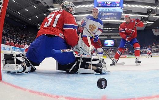 Photo hockey Championnats du monde -  : Russie (RUS) vs Norvège (NOR) - La Machine Rouge démarre bien