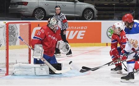 Photo hockey Championnats du monde -  : Russie (RUS) vs Norvège (NOR) - La Machine Rouge démarre bien