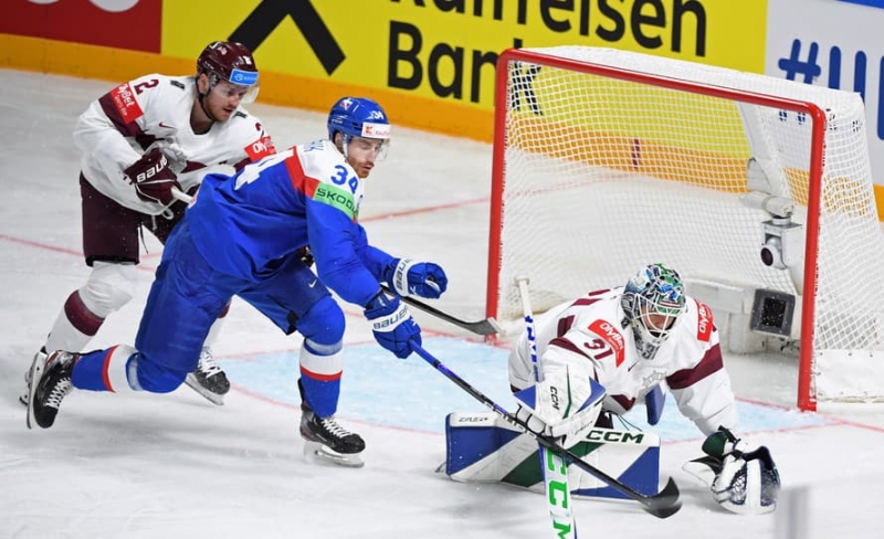 Photo hockey Championnats du monde -  : Slovaquie (SVK) vs Lettonie (LAT) - Mondial 23 : Une sacrée partie
