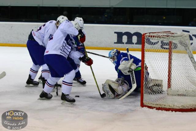 Photo hockey Championnats du monde -  : Slovenie (SLO) vs France U20 - Les Bleus avec sérieux 