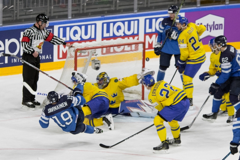 Photo hockey Championnats du monde -  : Suède (SWE) vs Finlande (FIN) - La Suède tout en maîtrise va en finale!