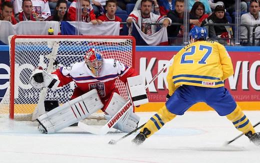 Photo hockey Championnats du monde -  : Suède (SWE) vs République Tchèque (CZE) - Les Tchèques en tête