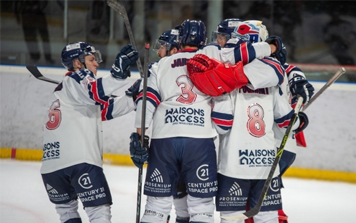 Photo hockey Division 1 - Division 1 - 1/4 de Finale - Match 3 : Mont-Blanc vs Caen  - Caen prend le 2ème point