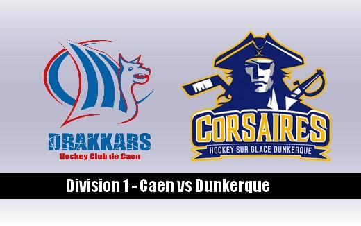 Photo hockey Division 1 - Division 1 : 10ème journée : Caen  vs Dunkerque - Bonne réaction des Drakkars
