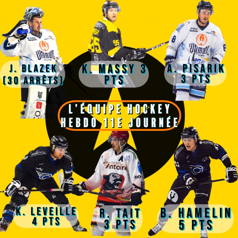 Photo hockey Division 1 - Division 1 - Division 1 - L’équipe Type de la 11e Journée