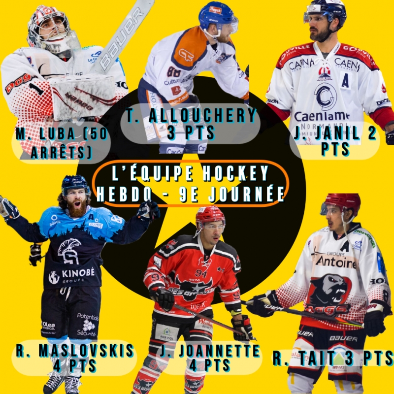 Photo hockey Division 1 - Division 1 - Division 1 - L’équipe Type de la 9e Journée