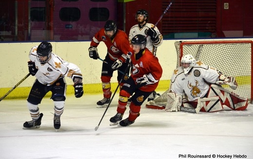 Photo hockey Division 3 - Division 3 - 1/4 de Finale - Match 2 : Besançon vs Dammarie-les-Lys - Aigles tête haute, Caribous qualifiés