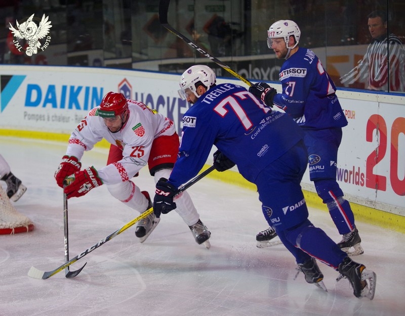 Photo hockey Equipes de France -  : Biélorussie (BLR) vs France (FRA) - Grosse réaction Biélorusse 