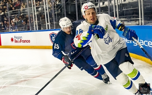 Photo hockey Equipes de France -  : France (FRA) vs Slovenie (SLO) - Prépa Mondial : La France l’emporte en overtime vs la Slovénie