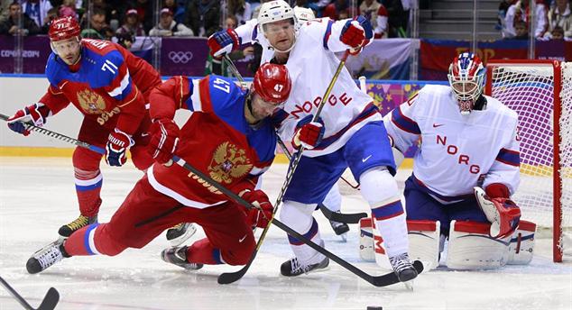 Photo hockey Jeux olympiques - Jeux olympiques - JO Russie - Norvège : La Sbornaya en quart