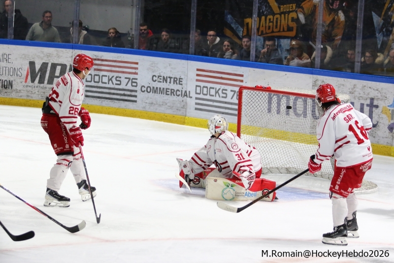 Photo hockey Ligue Magnus - Ligue Magnus  : 35ème journée : Rouen vs Briançon  - LM : Des dragons hors du coup.