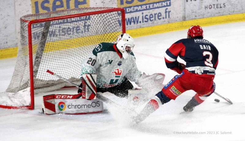 Photo hockey Ligue Magnus - Ligue Magnus - 1/2 finale match 1 : Grenoble  vs Cergy-Pontoise - L’attaque grenobloise s’est réveillée !