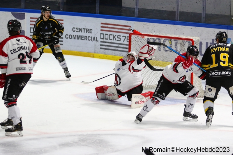 Photo hockey Ligue Magnus - Ligue Magnus : 19ème journée : Rouen vs Briançon  - LM : Les Dragons appliqués.