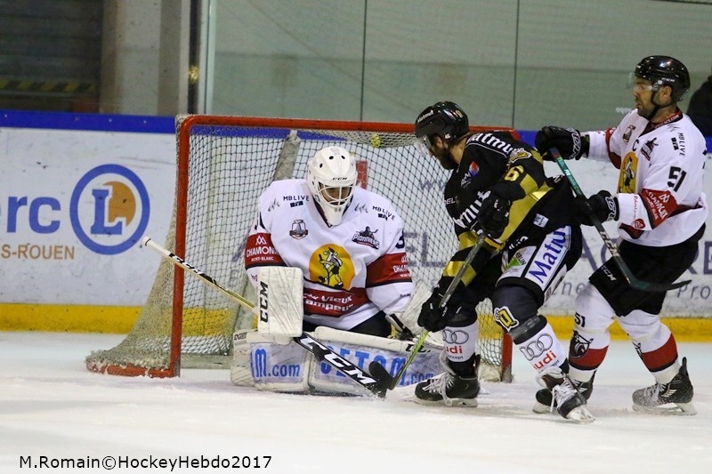 Photo hockey Ligue Magnus - Ligue Magnus : 22ème journée : Rouen vs Chamonix  - La bonne opération des Dragons