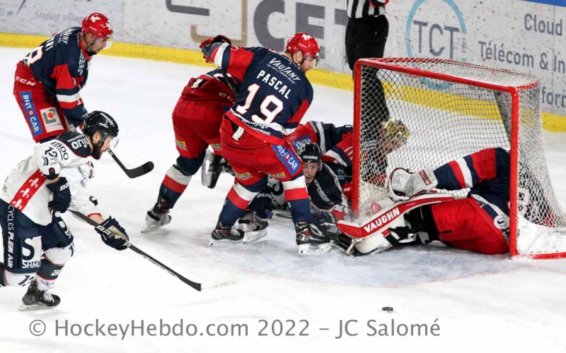 Photo hockey Ligue Magnus - Ligue Magnus : 33ème journée : Grenoble  vs Angers  - Enorme combat de hockey… mais pas que !