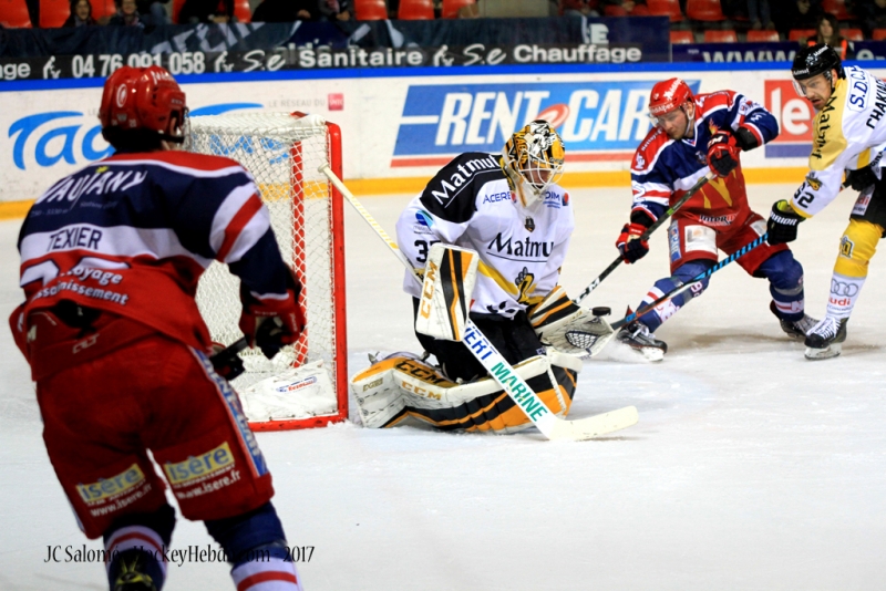 Photo hockey Ligue Magnus - Ligue Magnus : demi-finale, match 1 : Grenoble  vs Rouen - LM : Une première manche de haut-vol… de Dragons !
