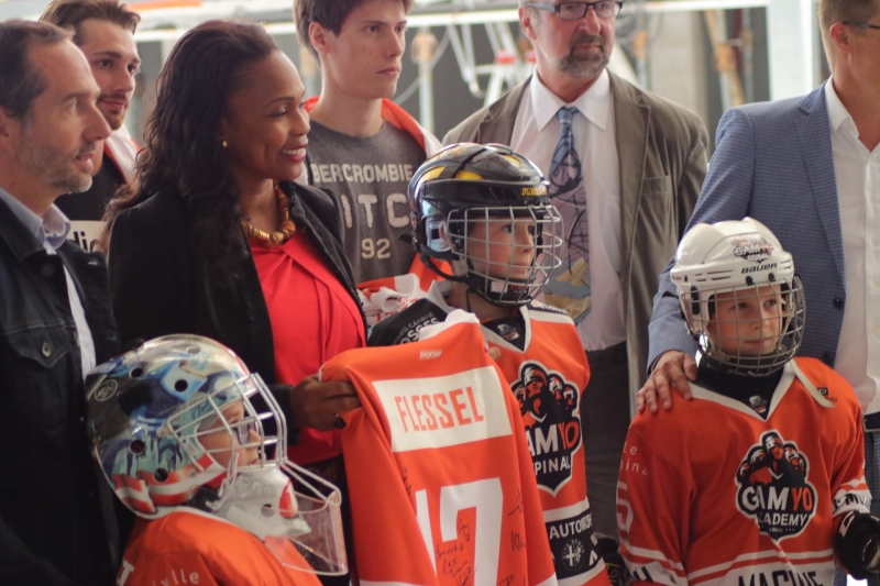 Photo hockey Ligue Magnus - Ligue Magnus : Epinal  (Les Wildcats) - Epinal : Laura Flessel en visite à Poissompré