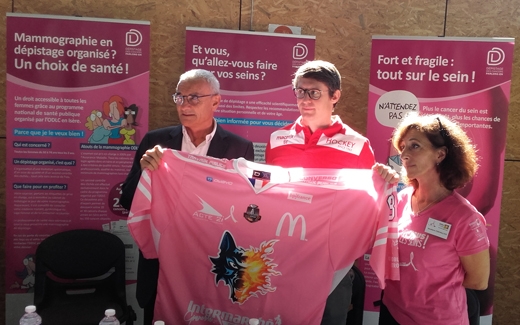 Photo hockey Ligue Magnus - Ligue Magnus : Grenoble  (Les Brûleurs de Loups) - Octobre Rose avec les Brûleurs de Loups