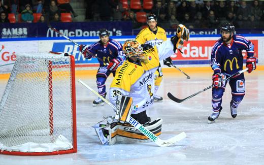 Photo hockey Ligue Magnus - Ligue Magnus, quarts de finale, match 5 : Grenoble  vs Rouen - Sabourin ferme la porte et élimine Grenoble !