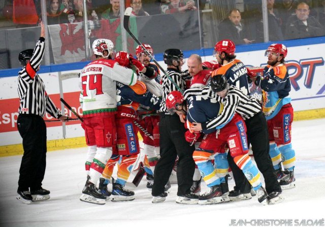 Photo hockey match Cardiff - Grenoble  le 19/11/2023
